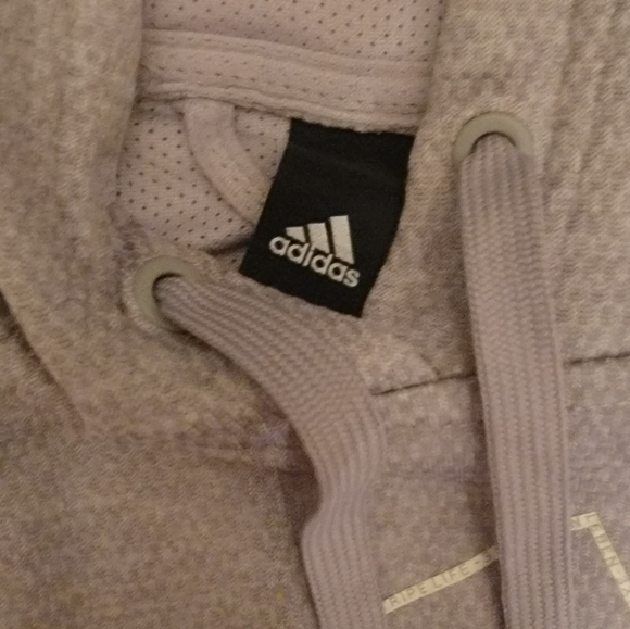 Adidas Cropped Hoodie ClimaWarm Sweatshirt Gray Women’s Size Small (8-10) - Picture 4 of 8